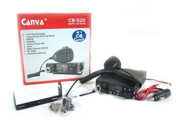 CB-радиостанция CANVA 520 12 В ASQ AM/FM МУЛЬТИСТАНДАРТ + ПРИПАЯНАЯ ВИЛКА