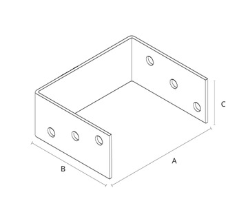 АНКЕРНЫЙ КРОНШТЕЙН ДЛЯ БАЗОВОЙ КОЛОННЫ U-ТИПА 70x120x60