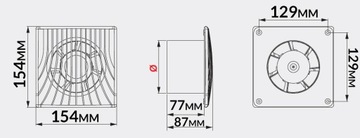 Вентилятор для ванной комнаты AWENTA WA120, белый, 150 м3/ч