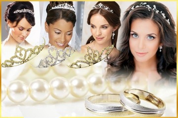 DIADEM TIARA KORONA opaska do wlosów ŚLUBNA