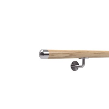 Poręcz ścienna do ściany drewniana fi42 42mm 310cm dąb dębowa lakierowana