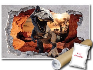 FOTOTAPETA FLIZELINA DINOZAUR ŚCIANA 3D 152x104