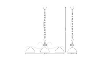 LAMPA WISZĄCA ŻYRANDOL ALABASTER 3x60W E27 64123