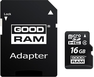 GOODRAM KARTA PAMIĘCI micro SDHC 16GB + ADAPTER SD