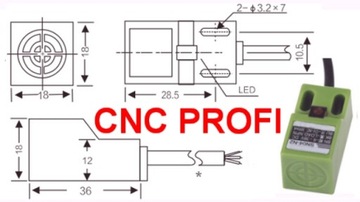 Czujnik indukcyjny Prostokątny NPN NC 4mm 6-30 VDC