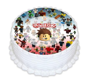 BARDZO GRUBY OPŁATEK NA TORT ROBLOX GRA GRY 20 CM