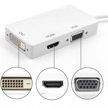 Переходник Mini DisplayPort DP на HDMI DVI VGA 3 в 1