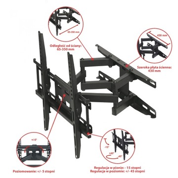 Uchwyt Regulowany Wieszak Telewizora LED LCD 23-60