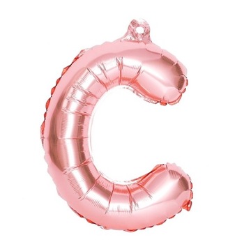 Balon Literka Litera C Urodziny Różowe Złoto 40cm