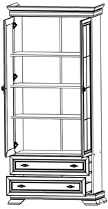 KORA KRW2 Витрина из сосны Андерсен с полками