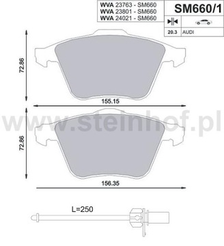 ПЕРЕДНИЕ ТОРМОЗНЫЕ КОЛОДКИ AUDI A6 C6 2004-2011 гг.