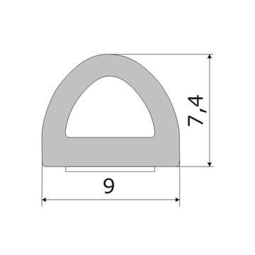 Uszczelka Samoprzylepna Okien Drzwi 9x7,4mm D 10m