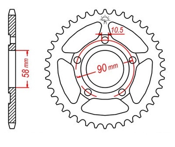 ZĘBATKA TYŁ TYLNA JT SP MX NSR 125 NSR125 CRM XR