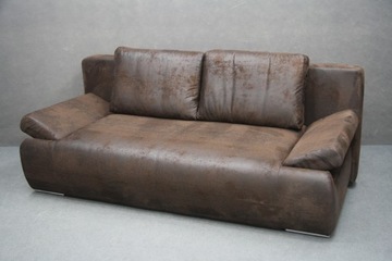 Sofa Rozkładana 160 x 210 Brązowa Brąz Kanapa LIMA