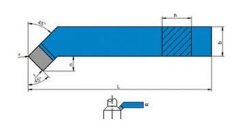 Nóż tokarski wygięty ISO2R NNZc-d 10x10mm