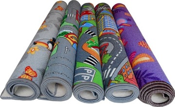 DYWAN DZIECIĘCY ULICE DROGI RÓŻOWE MIASTO 200X240