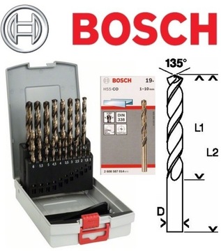 Набор из 19 сверл по металлу HSS-Co PROBOX BOSCH