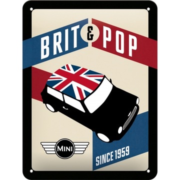 MINI COOPER BRIT ретро подарочная металлическая вывеска