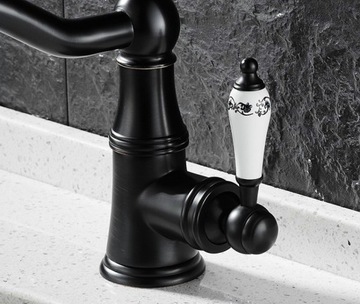 фото ориг. №6, Washbasin faucet freestanding retro royal black matte