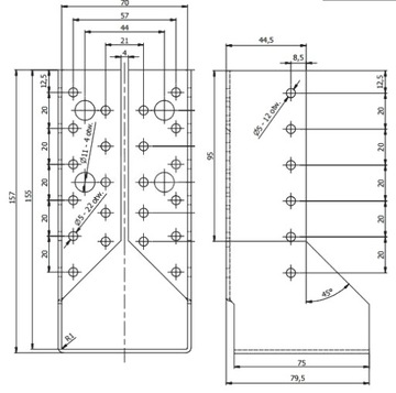 ПОДВЕСКА ДЛЯ БАЛКИ WBZ21, ИЗОГНУТЫЙ СОЕДИНИТЕЛЬ 70x125 СЕРТИФИКАТ