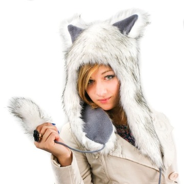 CZAPKA ZIMOWA WILCZYCA SR POLAR PLUSZOWA POLAND S