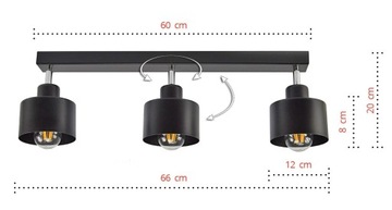 Потолочный светильник в скандинавском стиле LOFT Черный 384-B3 LED