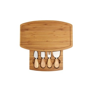фото ориг. №4, Bamboo plank for cheese з silastic+ 4 knives 32cm
