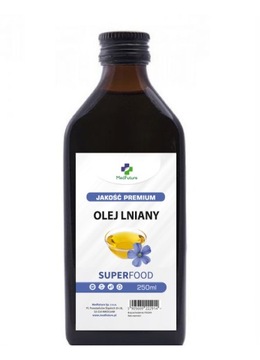 OLEJ LNIANY 250ml TŁOCZONY NA ZIMNO ekologiczny