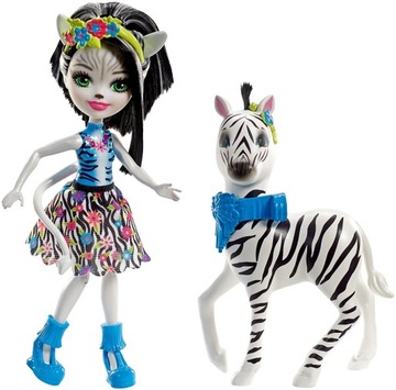 ENCHANTIMALS LALKA I DUŻE ZWIERZĘ ZEBRA FKY75