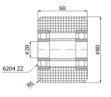 РОЛИКЫ 80X60 ДЛЯ ТЕЛЕЖКИ