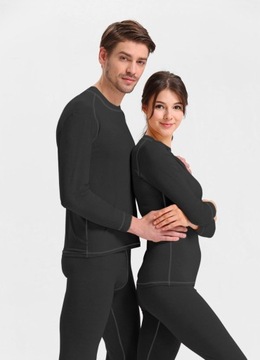 Теплое термоактивное спортивное термобелье из MERYNO WOOL XL, чёрное