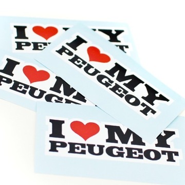 Naklejka sticker I LOVE MY PEUGEOT