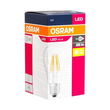 Комплект из 5 светодиодных ламп E27 7 Вт 60 Вт 806 лм 2700 К OSRAM