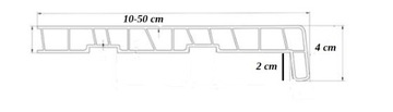 Parapety PCV Parapet marmur szer.480 mm