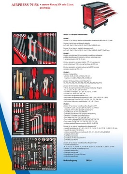 Wózek narzędziowy AIRPRESS 79156 + KLUCZE 3/4 CALA