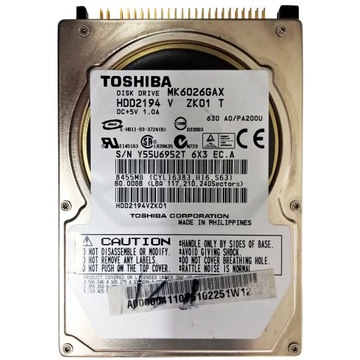 TOSHIBA MK6026GAX | HDD2194 V ZK01 T | dawca RdW