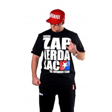 PREZENT DLA MOTOCYKLISTY T-shirt TRZEBA ZAPIERDALAĆ INFAMOUS TEAM + WLEPY L