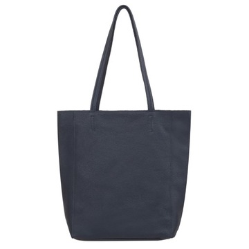 granatowa torebka skórzana worek shopper bag a4 torba skórzna polska
