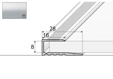 Aluminiowa listwa zakończeniowa A63, 90cm SREBRO