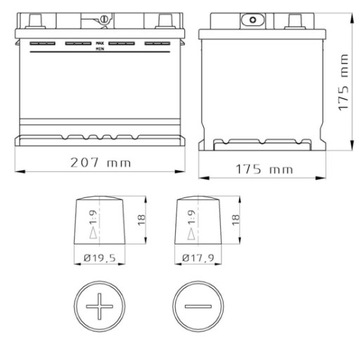 Аккумулятор БАРС ПЛАТИНА 12В 53Ач 530А (EN)