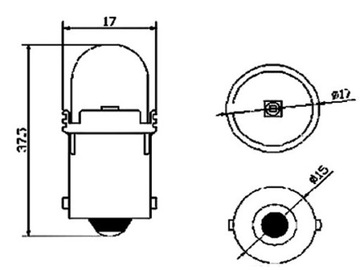 Светодиод Cree P21W Ba15s R5W оранжевый 6В 12В 24В