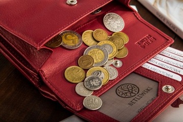 КОЖАНЫЙ КОШЕЛЕК ЖЕНСКИЙ Betlewski красный премиум RFID в подарочной упаковке