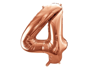 Balon foliowy CYFRA 4 różowo złoty 86cm ROSE GOLD