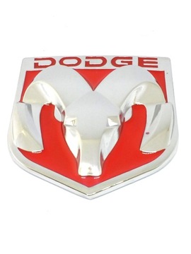 DODGE metalowy emblemat czerwony duży 9 x 8 cm