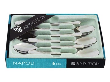 KOMPLET Łyżeczek do kawy AMBITION 6szt NAPOLI herb