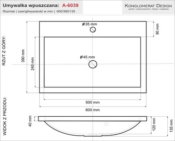 Встраиваемая раковина Asto 60 с покрытием NanoShine