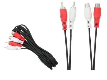 Przedłużacz 2x wtyk RCA - 2x gniazdo RCA 3m (0659)