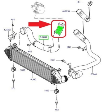 ТРУБКА ИНТЕРКУЛЕРА LAND ROVER FREELANDER II 2.2 TD4