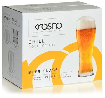 Szklanki pokale piwa KROSNO Chill 500ml (7335)