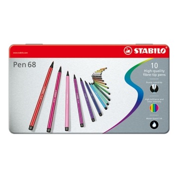 Pisaki flamastry Stabilo Pen 68 10 k w pud. metal